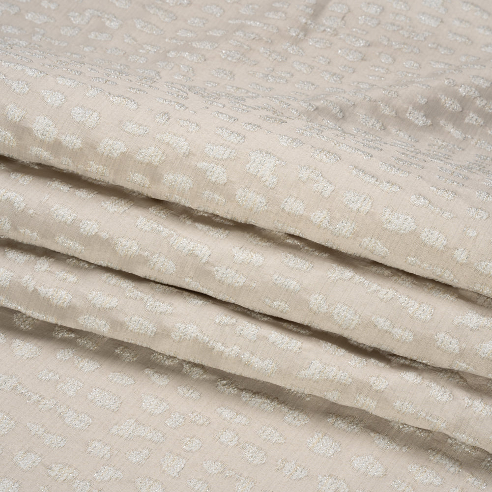 Metallic Drapery Jacquard - Porcelain Spotted Abstract - British Imported