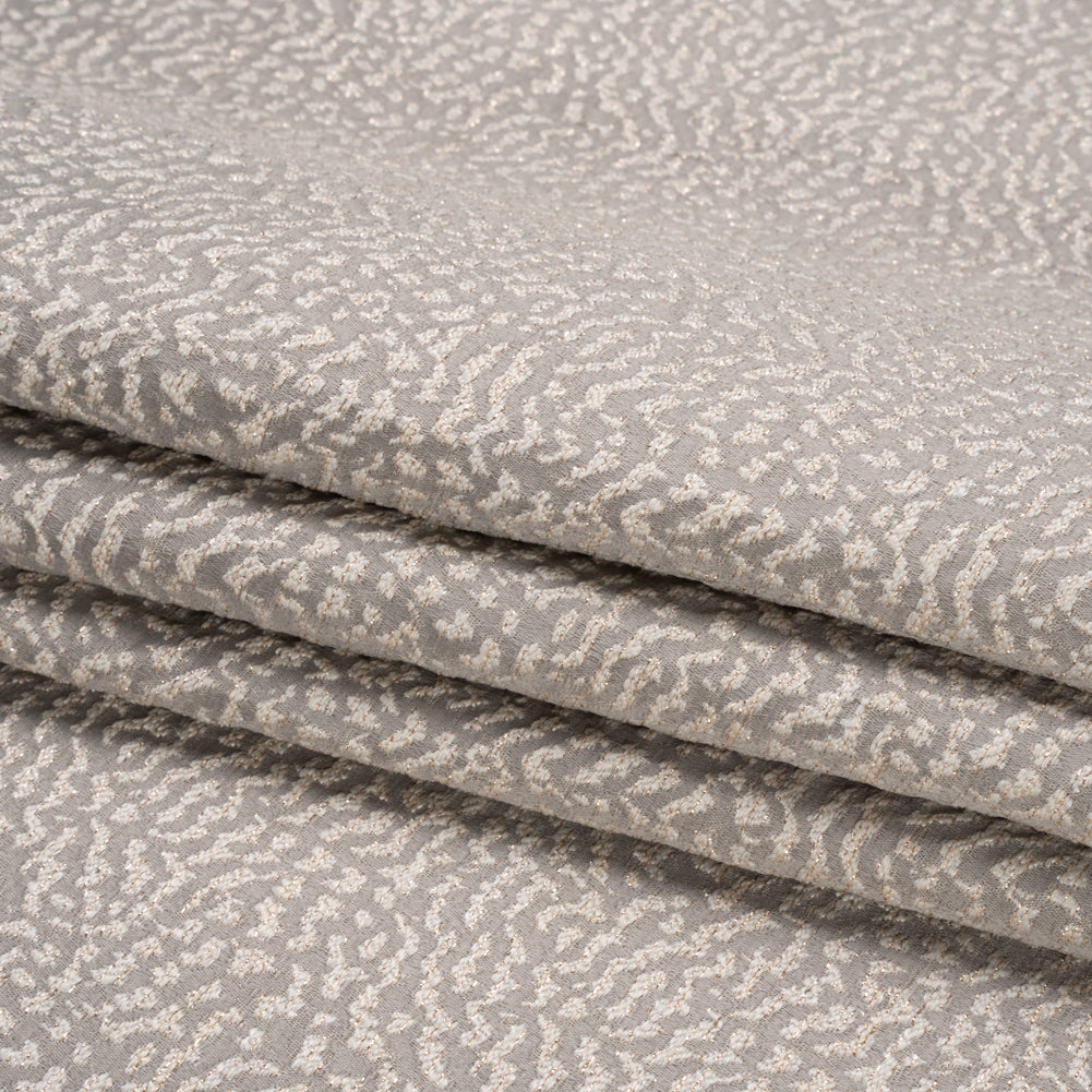 Metallic Drapery Jacquard - Dove Mottled - British Imported
