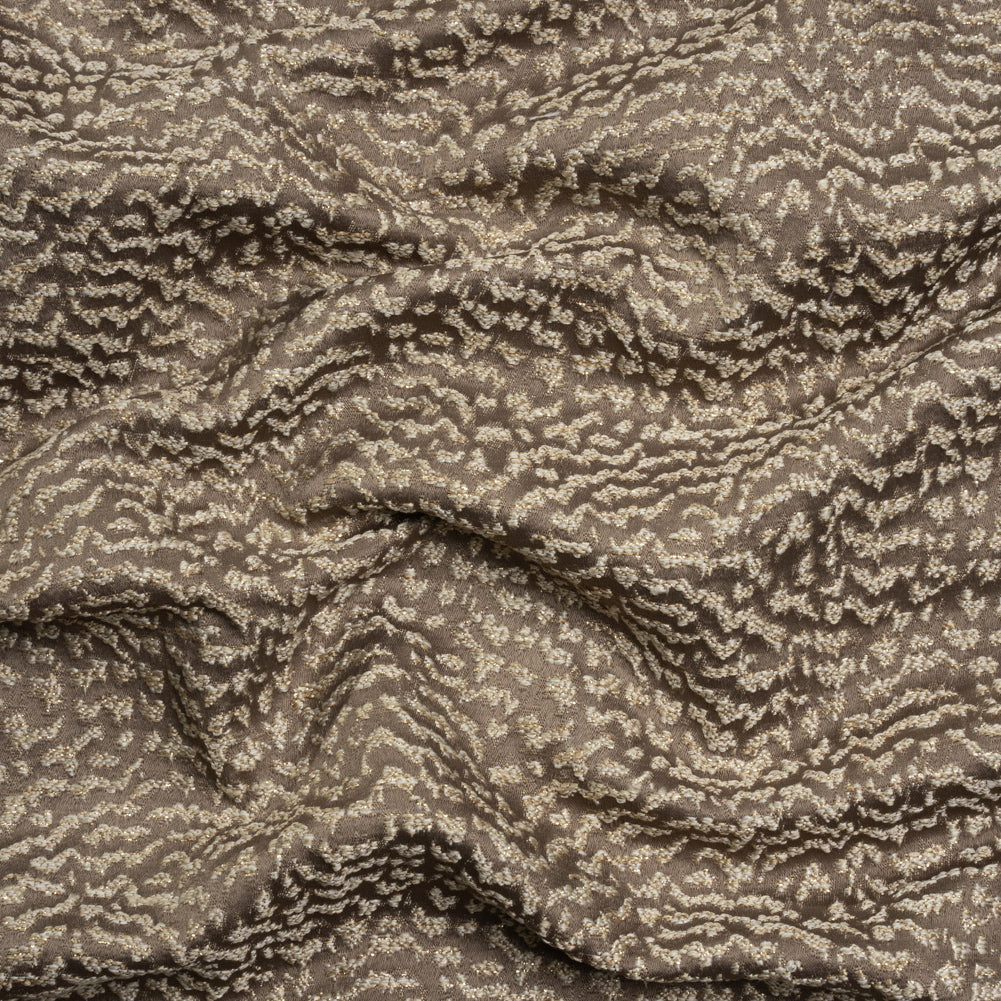 Metallic Drapery Jacquard - Mole Mottled - British Imported
