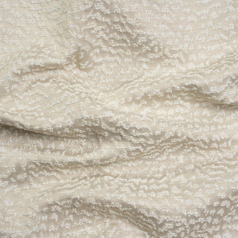 Metallic Drapery Jacquard - Porcelain Mottled - British Imported
