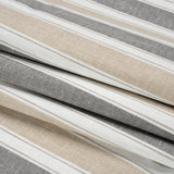 Slubbed Cotton Blend Woven - Ash Wide Stripes - British Imported