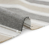 Slubbed Cotton Blend Woven - Ash Wide Stripes - British Imported