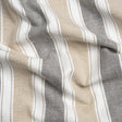 Slubbed Cotton Blend Woven - Ash Wide Stripes - British Imported