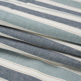 Slubbed Cotton Blend Woven - Denim Wide Stripes - British Imported