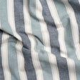 Slubbed Cotton Blend Woven - Denim Wide Stripes - British Imported