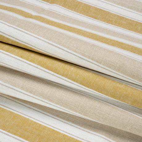 Slubbed Cotton Blend Woven - Pollen Wide Stripes - British Imported
