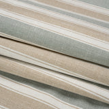 Slubbed Cotton Blend Woven - Seafoam Wide Stripes - British Imported