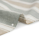 Slubbed Cotton Blend Woven - Seafoam Wide Stripes - British Imported