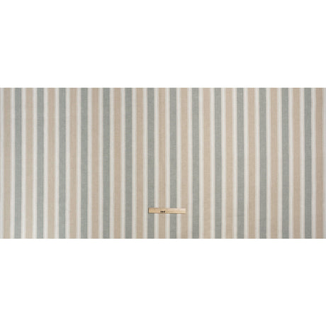 Slubbed Cotton Blend Woven - Seafoam Wide Stripes - British Imported