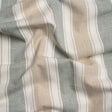 Slubbed Cotton Blend Woven - Seafoam Wide Stripes - British Imported