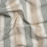 Slubbed Cotton Blend Woven - Seafoam Wide Stripes - British Imported