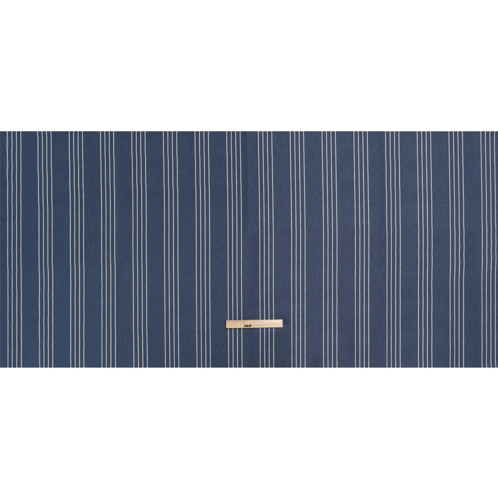 Soft Textured Recycled Polyester Drapery Woven - Indigo - British Imported
