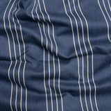 Soft Textured Recycled Polyester Drapery Woven - Indigo - British Imported