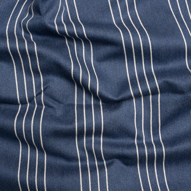 Soft Textured Recycled Polyester Drapery Woven - Indigo - British Imported