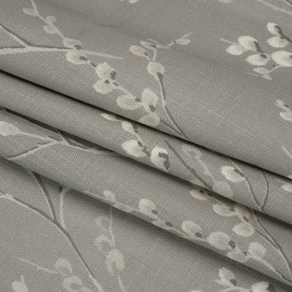 Linen and Rayon Drapery Woven - Steel Prairie Willow - British Imported