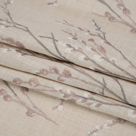 Embroidered Drapery Woven - Blush Prairie Willow - British Imported