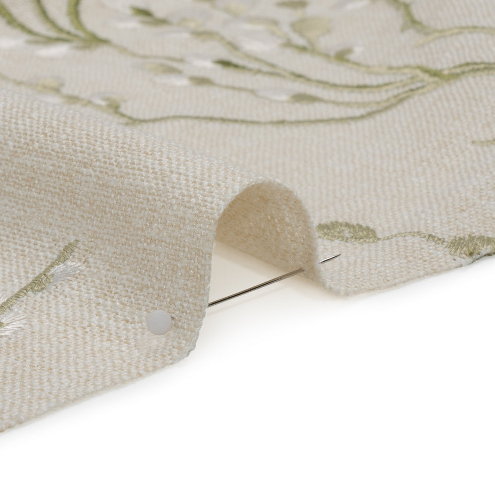 Embroidered Drapery Woven - Hedgerow Prairie Willow - British Imported