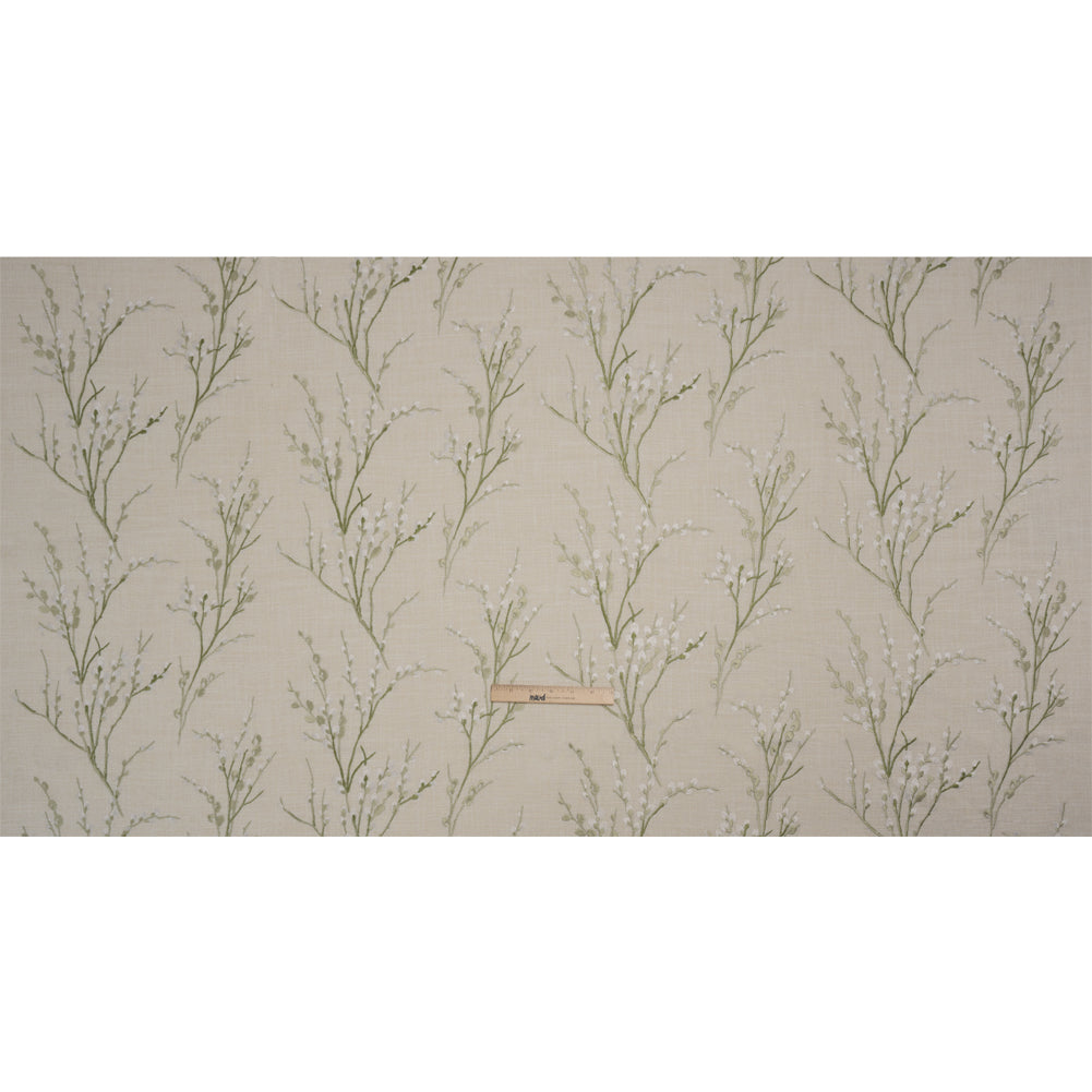 Embroidered Drapery Woven - Hedgerow Prairie Willow - British Imported