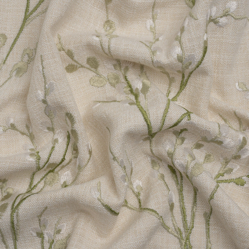 Embroidered Drapery Woven - Hedgerow Prairie Willow - British Imported