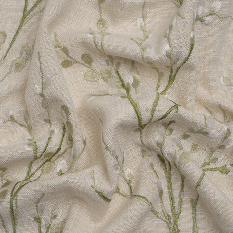 Embroidered Drapery Woven - Hedgerow Prairie Willow - British Imported