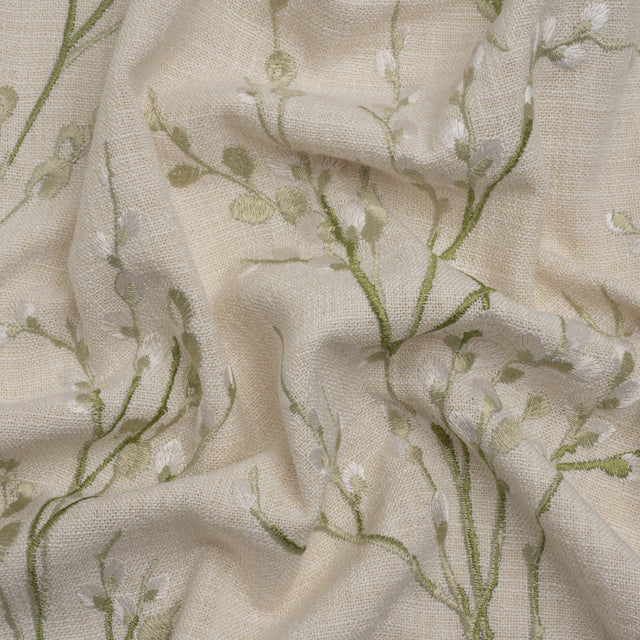 Embroidered Drapery Woven - Hedgerow Prairie Willow - British Imported