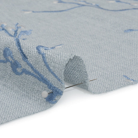 Embroidered Drapery Woven - Seaspray Prairie Willow - British Imported