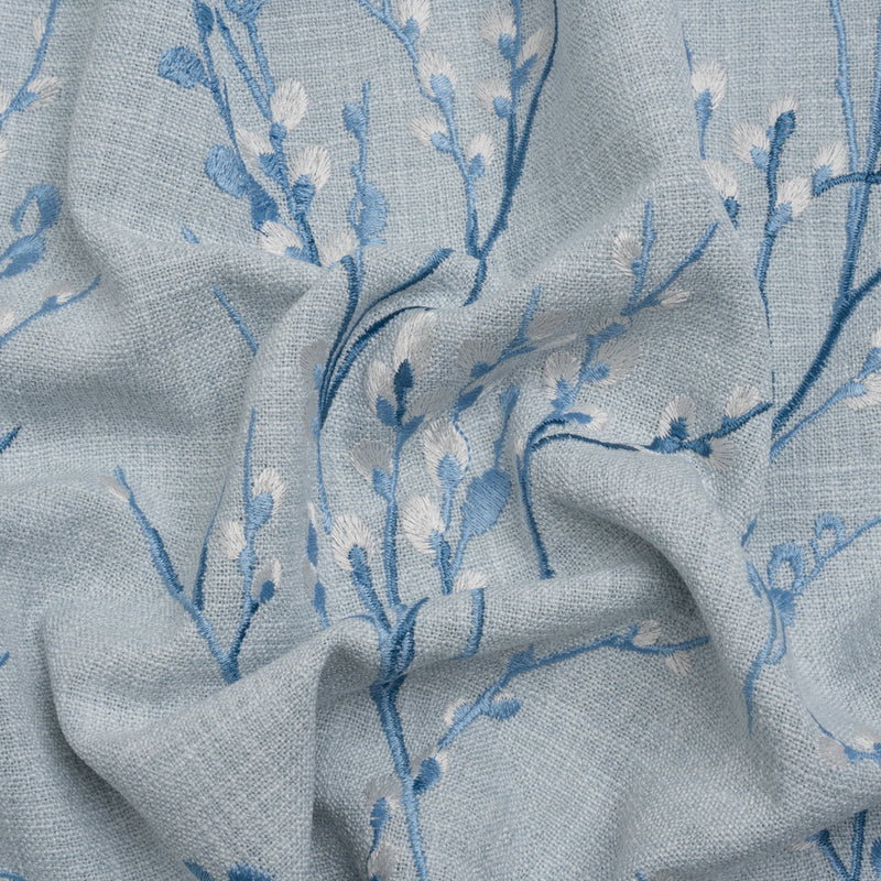 Embroidered Drapery Woven - Seaspray Prairie Willow - British Imported