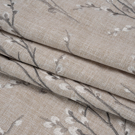 Embroidered Drapery Woven - Steel Prairie Willow - British Imported