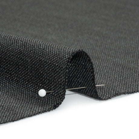 Linen, Viscose and Polyester Woven - Charcoal - British Imported