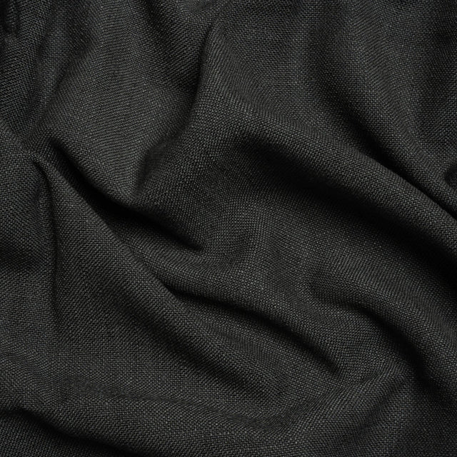 Linen, Viscose and Polyester Woven - Charcoal - British Imported