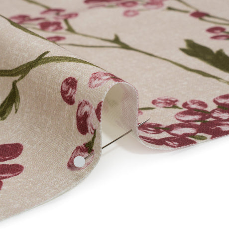 Cotton Canvas Print - Cranberry Berry Stems - British Imported