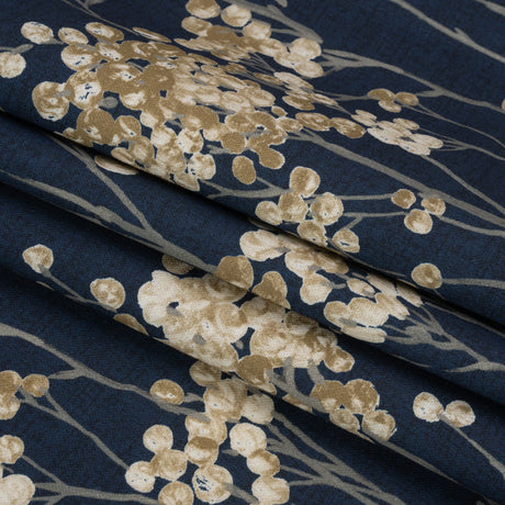 Cotton Canvas Print - Ink Berry Stems - British Imported