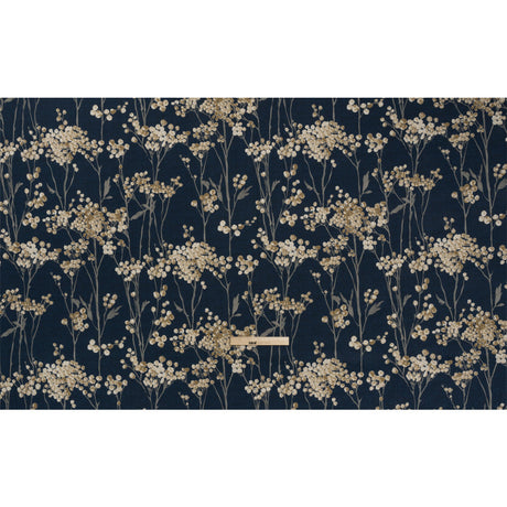 Cotton Canvas Print - Ink Berry Stems - British Imported