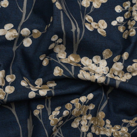 Cotton Canvas Print - Ink Berry Stems - British Imported