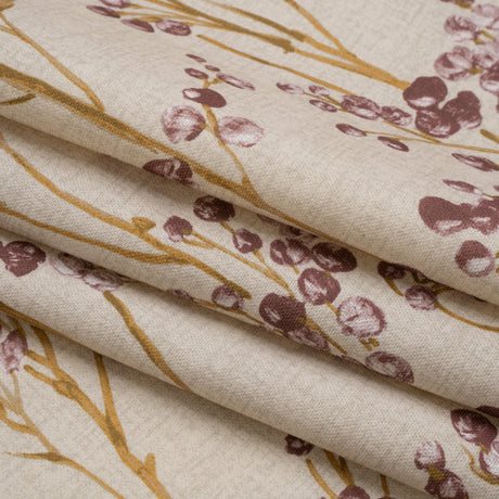Cotton Canvas Print - Mulberry Berry Stems - British Imported