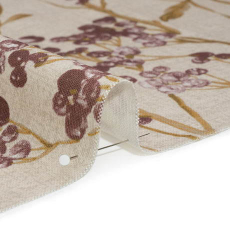 Cotton Canvas Print - Mulberry Berry Stems - British Imported