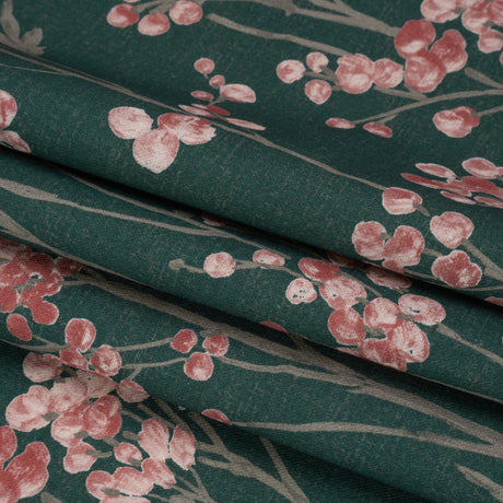 Cotton Canvas Print - Peacock Berry Stems - British Imported