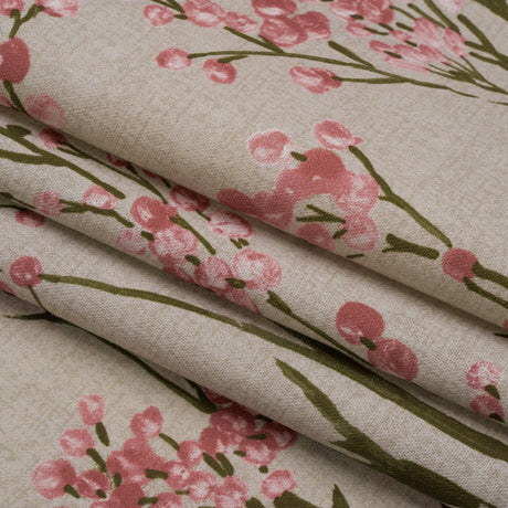 Cotton Canvas Print - Rosewood Berry Stems - British Imported