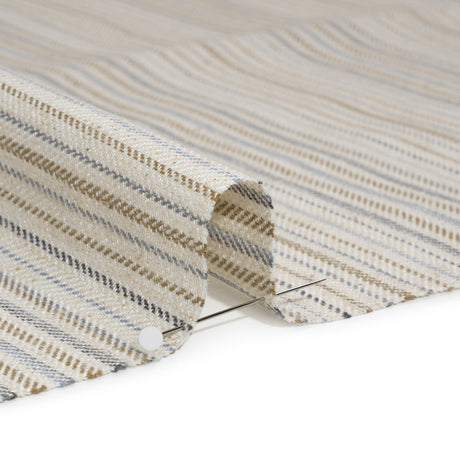 Polyester and Cotton Twill - Chambray Barcode Stripes - British Imported
