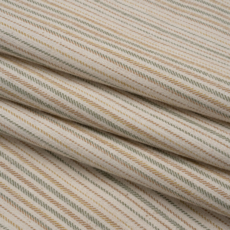 Polyester and Cotton Twill - Moss Barcode Stripes - British Imported
