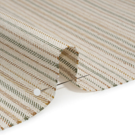 Polyester and Cotton Twill - Moss Barcode Stripes - British Imported