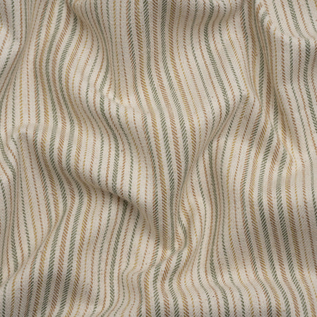 Polyester and Cotton Twill - Moss Barcode Stripes - British Imported
