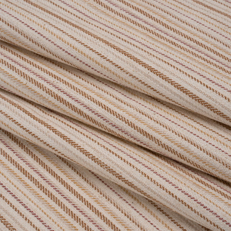 Polyester and Cotton Twill - Persimmon Barcode Stripes - British Imported