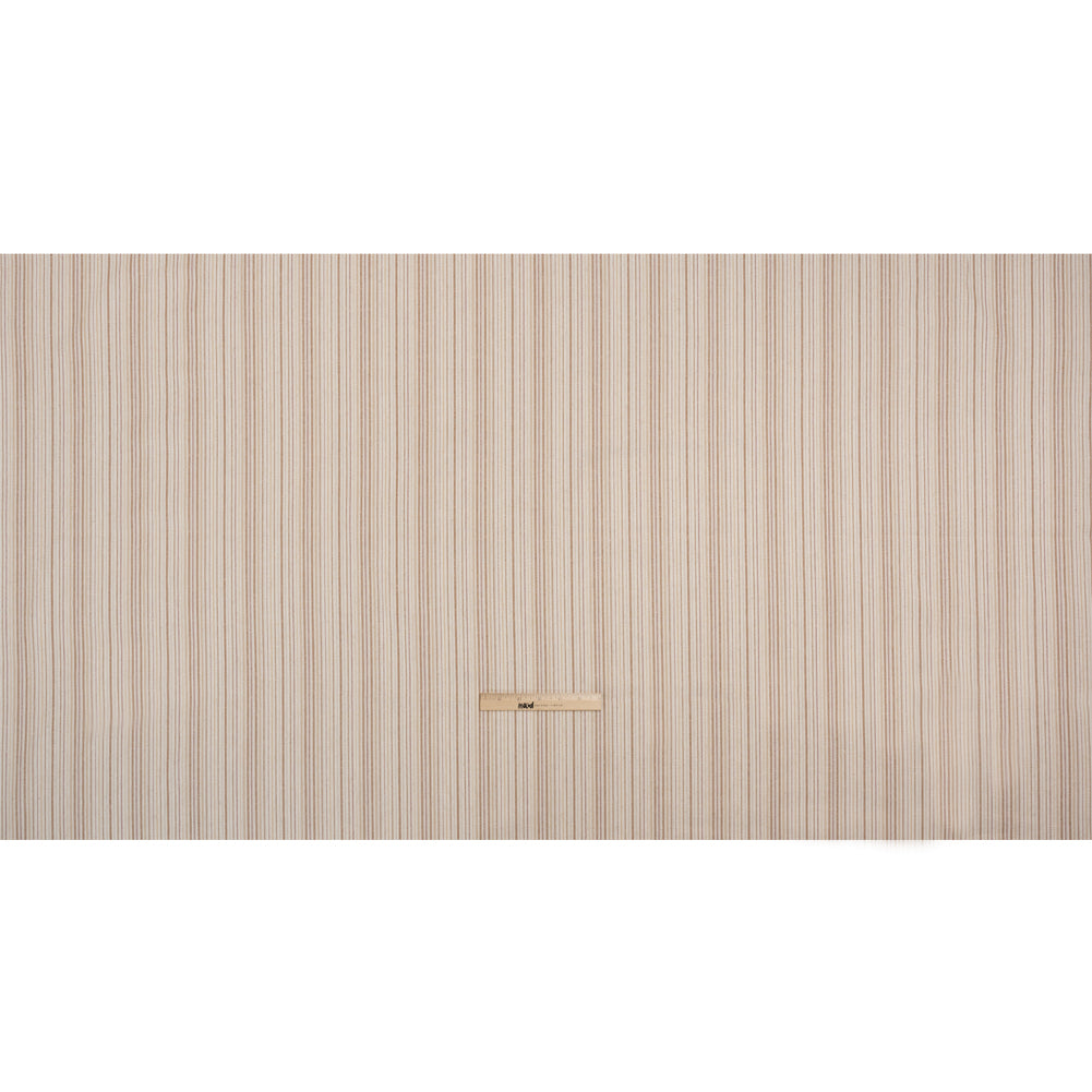 Polyester and Cotton Twill - Persimmon Barcode Stripes - British Imported