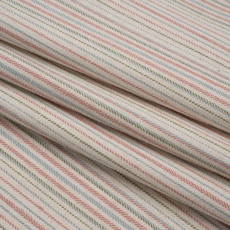 Polyester and Cotton Twill - Rosewood Barcode Stripes - British Imported