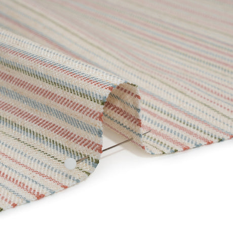Polyester and Cotton Twill - Rosewood Barcode Stripes - British Imported