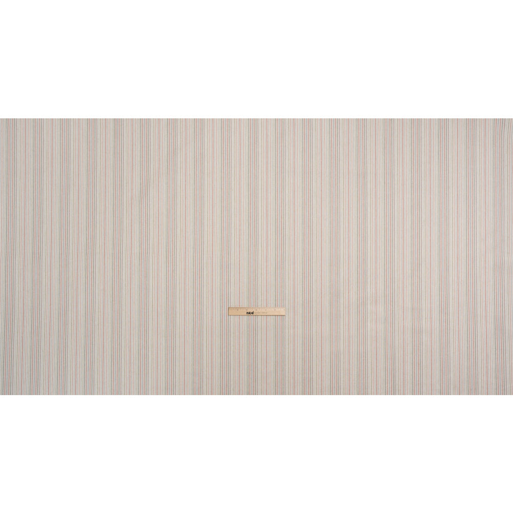 Polyester and Cotton Twill - Rosewood Barcode Stripes - British Imported