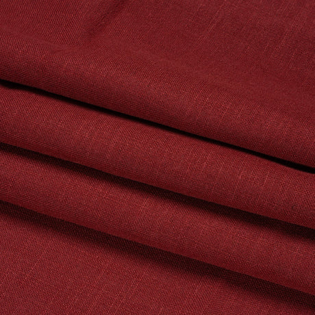 Linen, Viscose and Polyester Woven - Dark Cranberry - British Imported