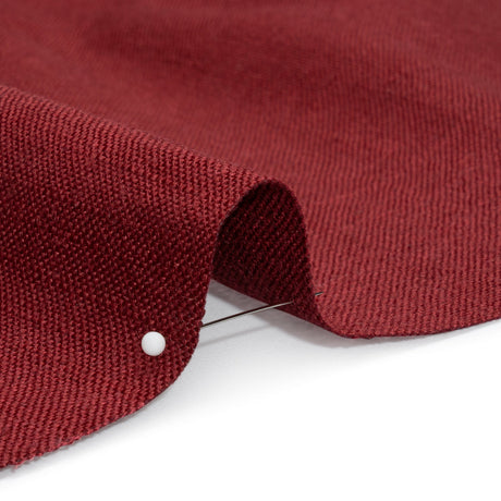 Linen, Viscose and Polyester Woven - Dark Cranberry - British Imported