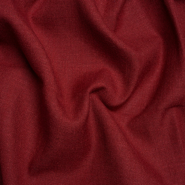 Linen, Viscose and Polyester Woven - Dark Cranberry - British Imported